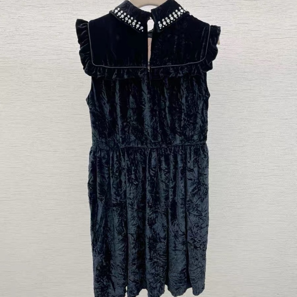 🚩steak authentic Miu Miu Black Velvet Dress - Picture 2 of 10